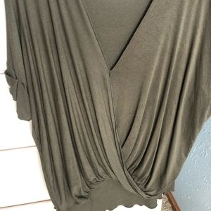 Olive wrap shirt
